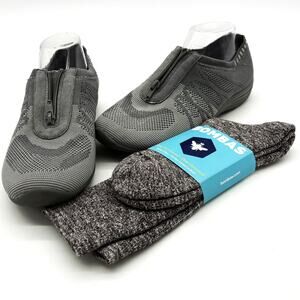 Skechers Shoes Womens 10 Gray Transcend Zipper Casual Memory Foam Bombas Socks